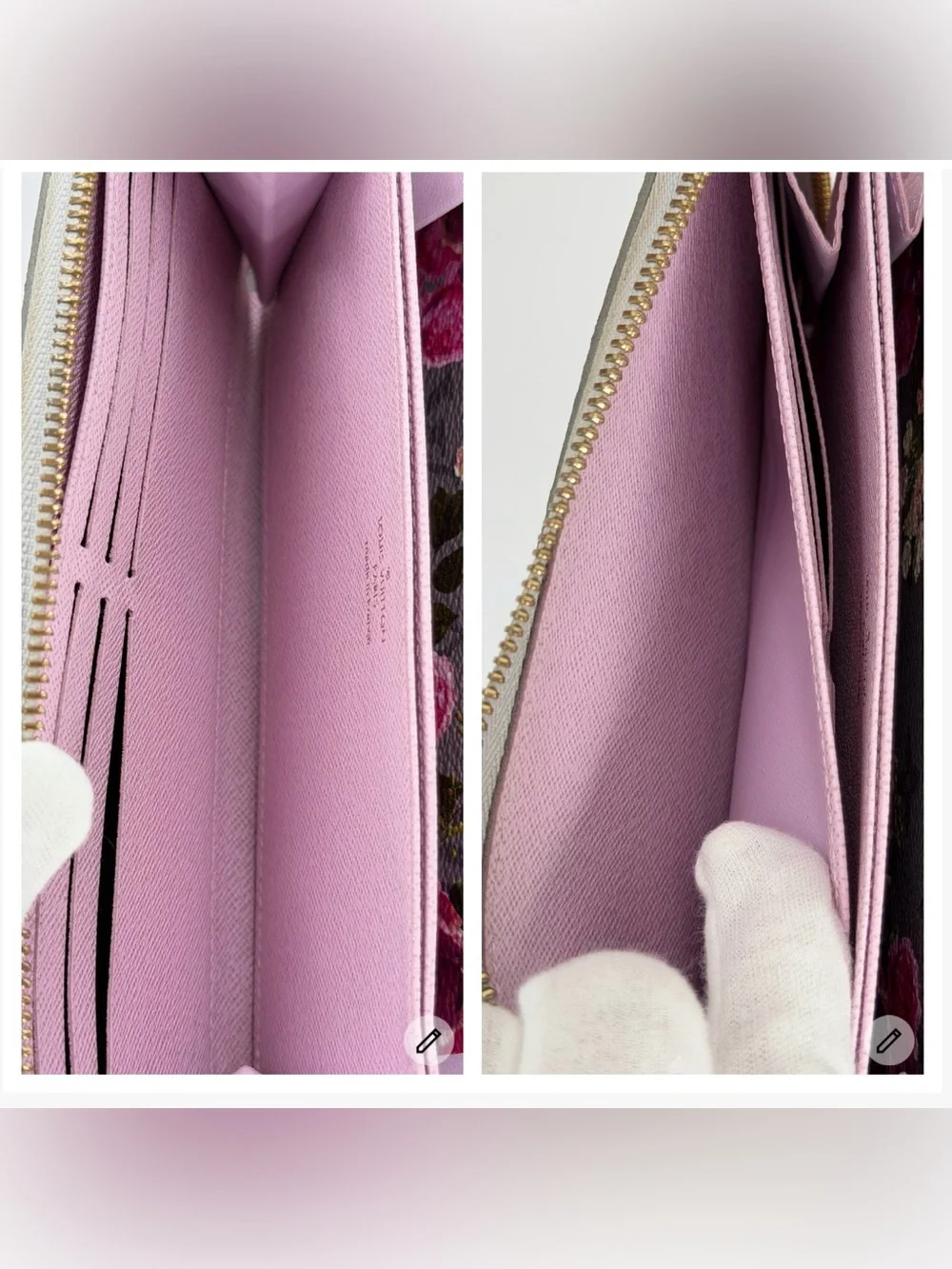 LV Limited Edition Garden Zippy Wallet Silver Floral Monogram Full Set w/COA - Picture 12 of 13